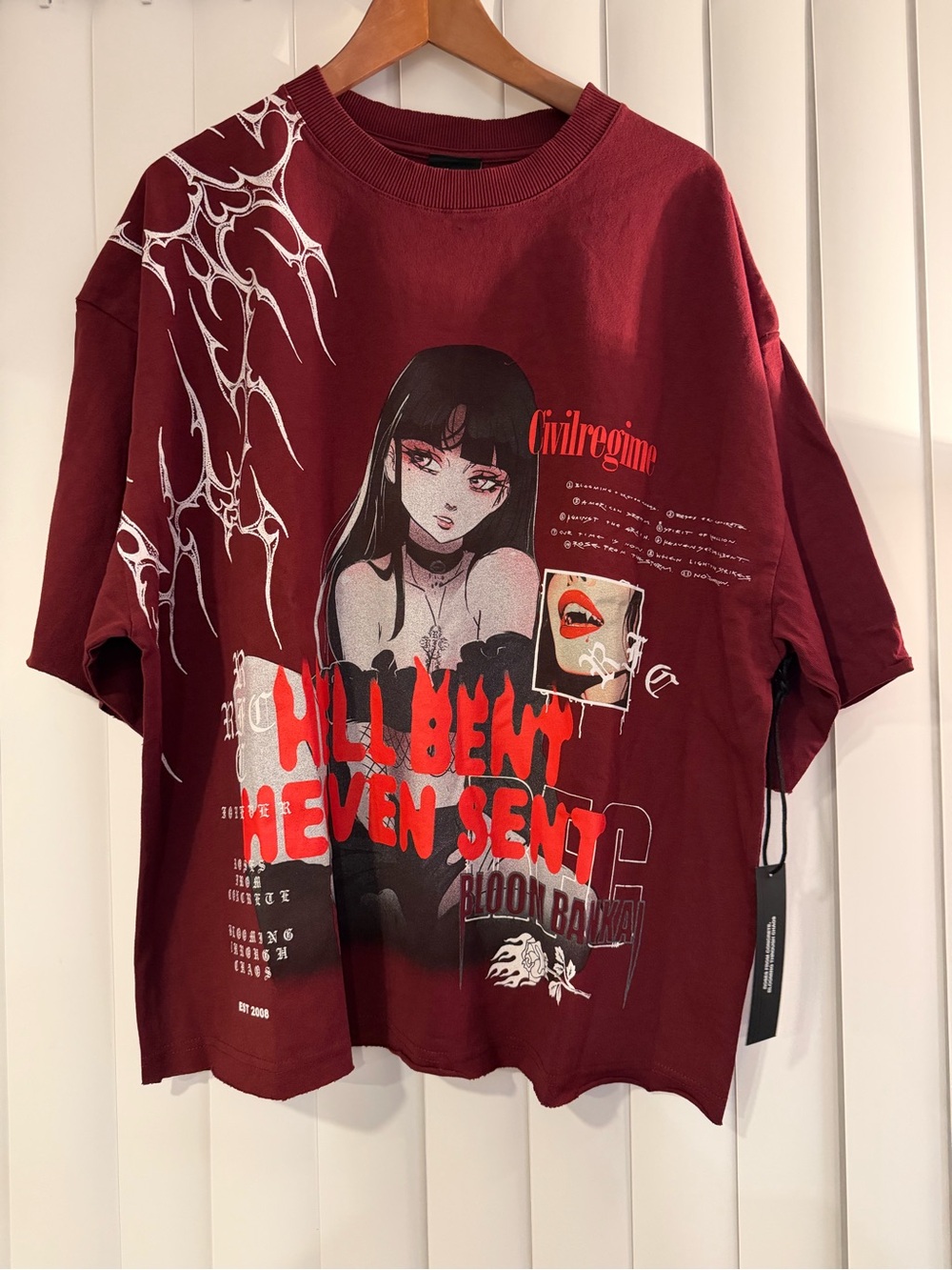 Men's Graphic Short Sleeve Tee - Maroon Red